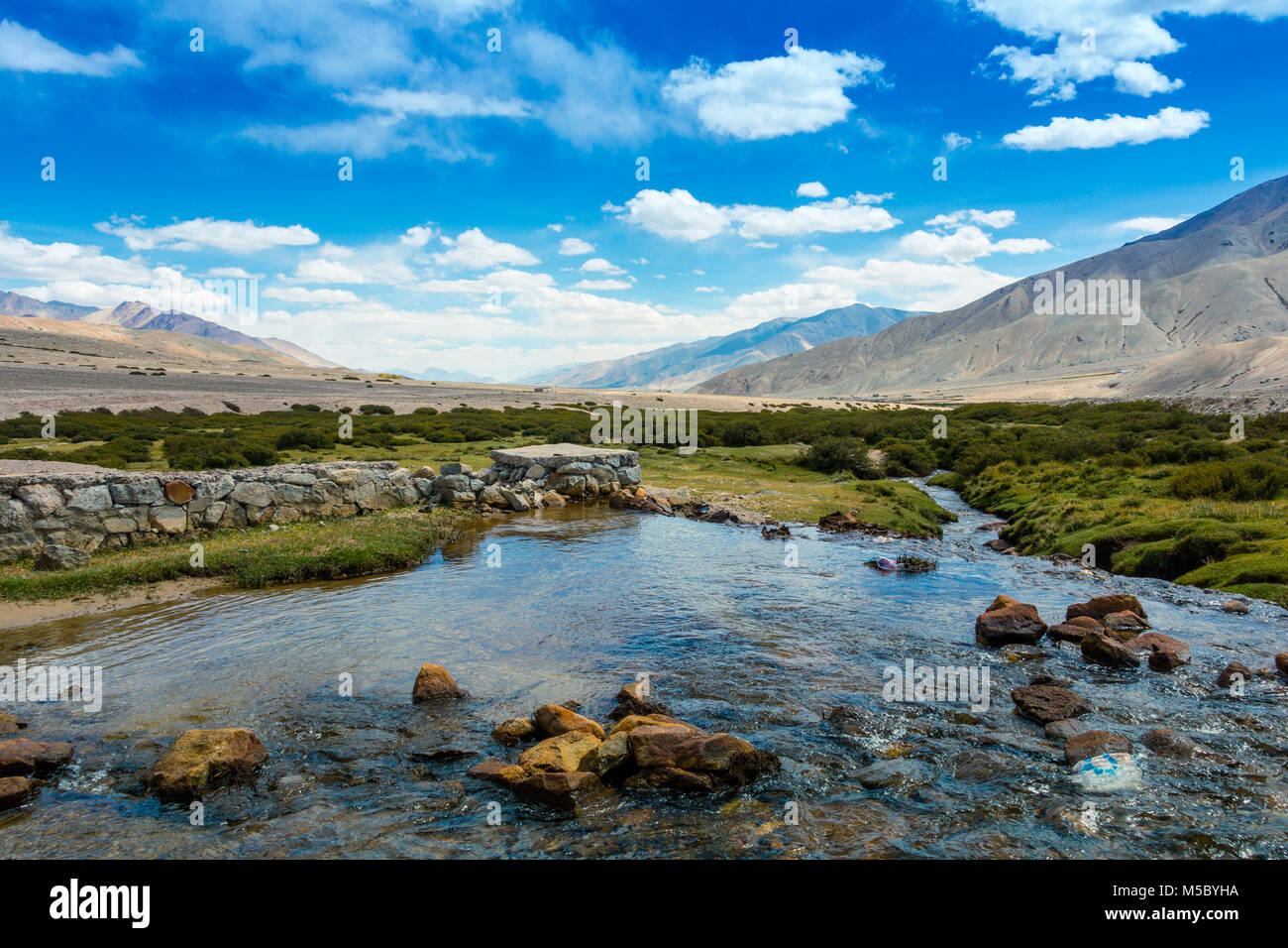 Amazing view of Mountains and Clouds, Leh Ladakh, India Stock Photo