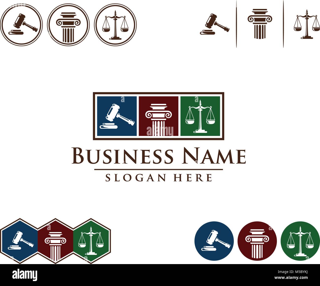 Law and Attorney logo, elegant Law and Attorney Firm vector Logo Design Stock Vector