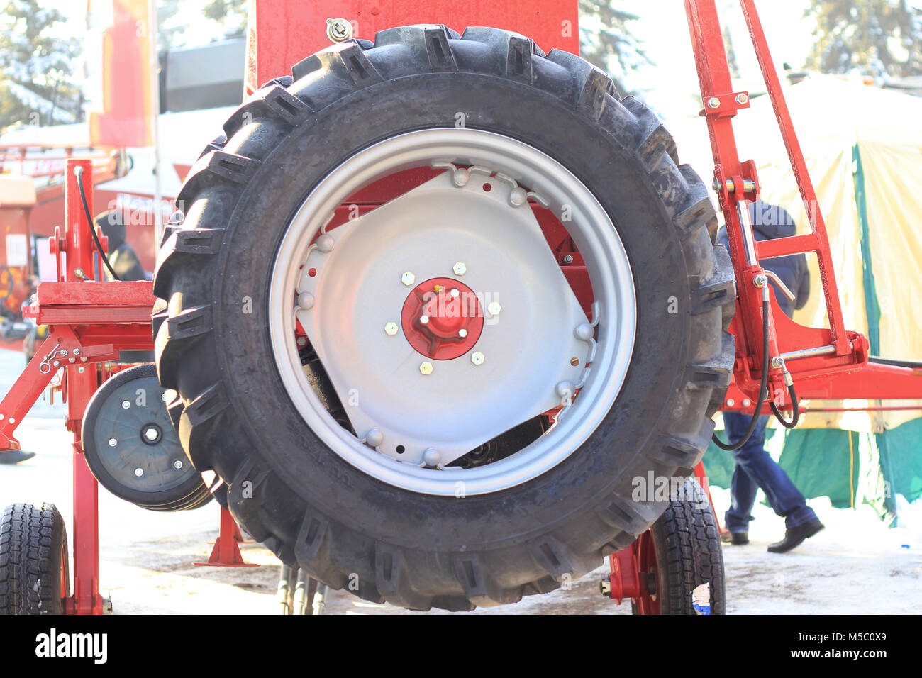 Agricultural machinery, spare wheel of industrial equipment Stock Photo Alamy