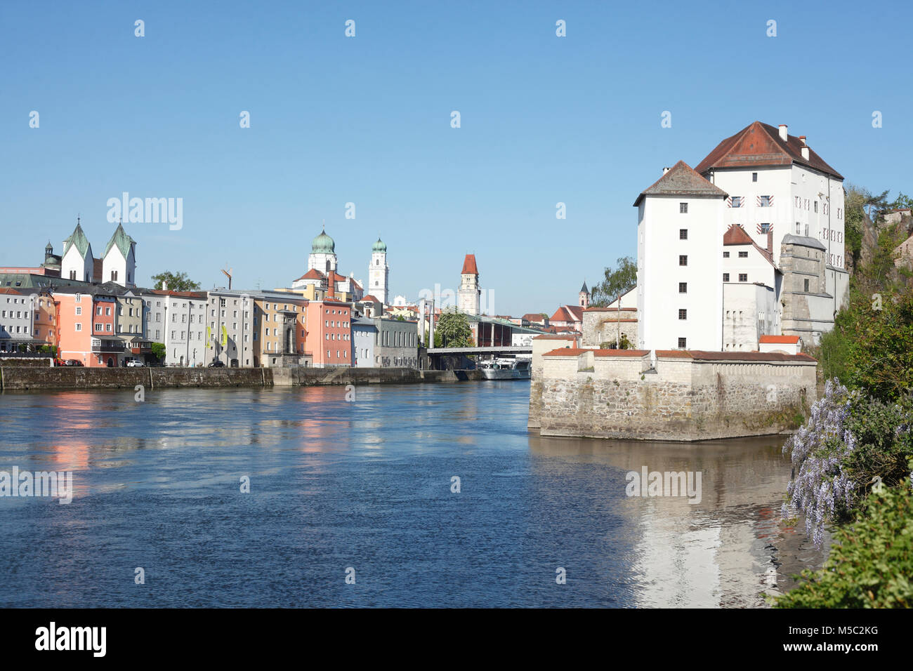 Donau, Veste Niederhaus und Altstadt, Passau, Niederbayern, Bayern, Deutschland, Europa, Bayern, Deutschland, Europa Stock Photo