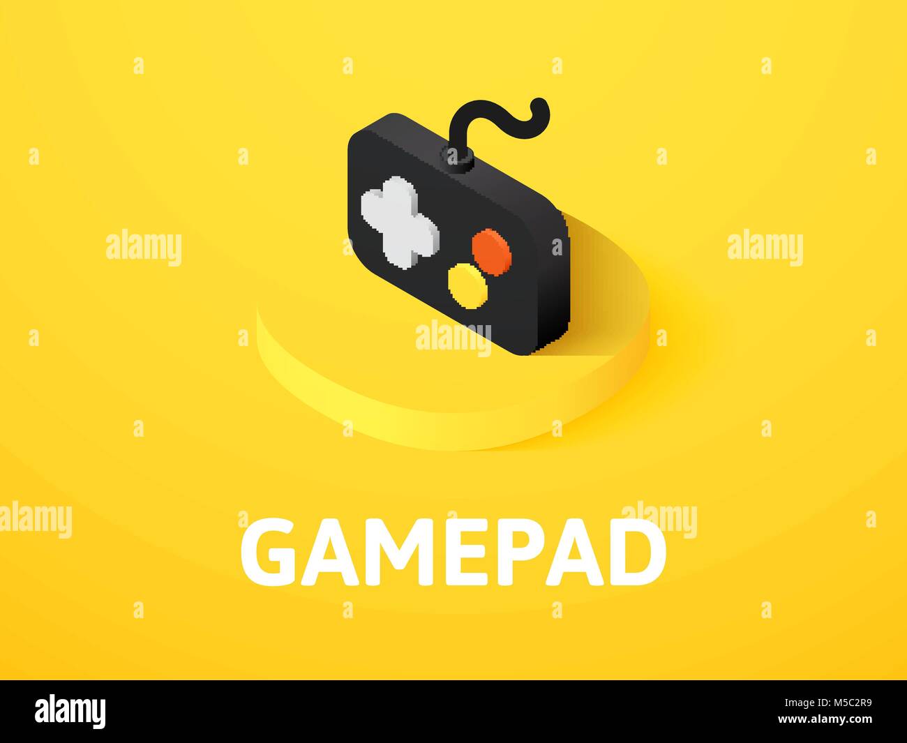 Gamepad isometric icon, isolated on color background Stock Vector