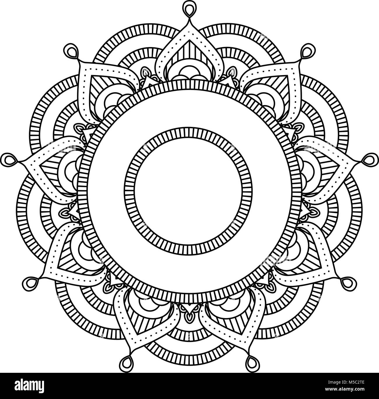 Indian mandala - flower style round moroccan pattern Stock Vector