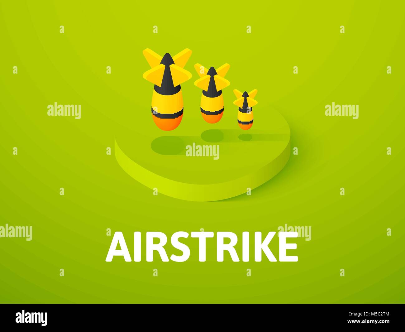 Airstrike isometric icon, isolated on color background Stock Vector