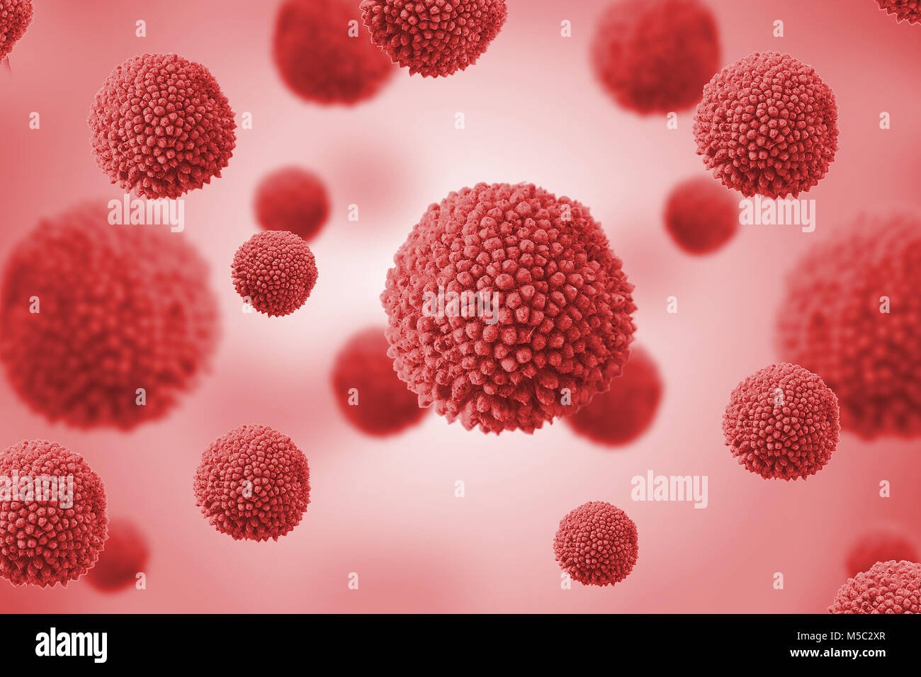 Viruses and pathogens replication and infection in a viral epidemic. Nanobiology background. Stock Photo