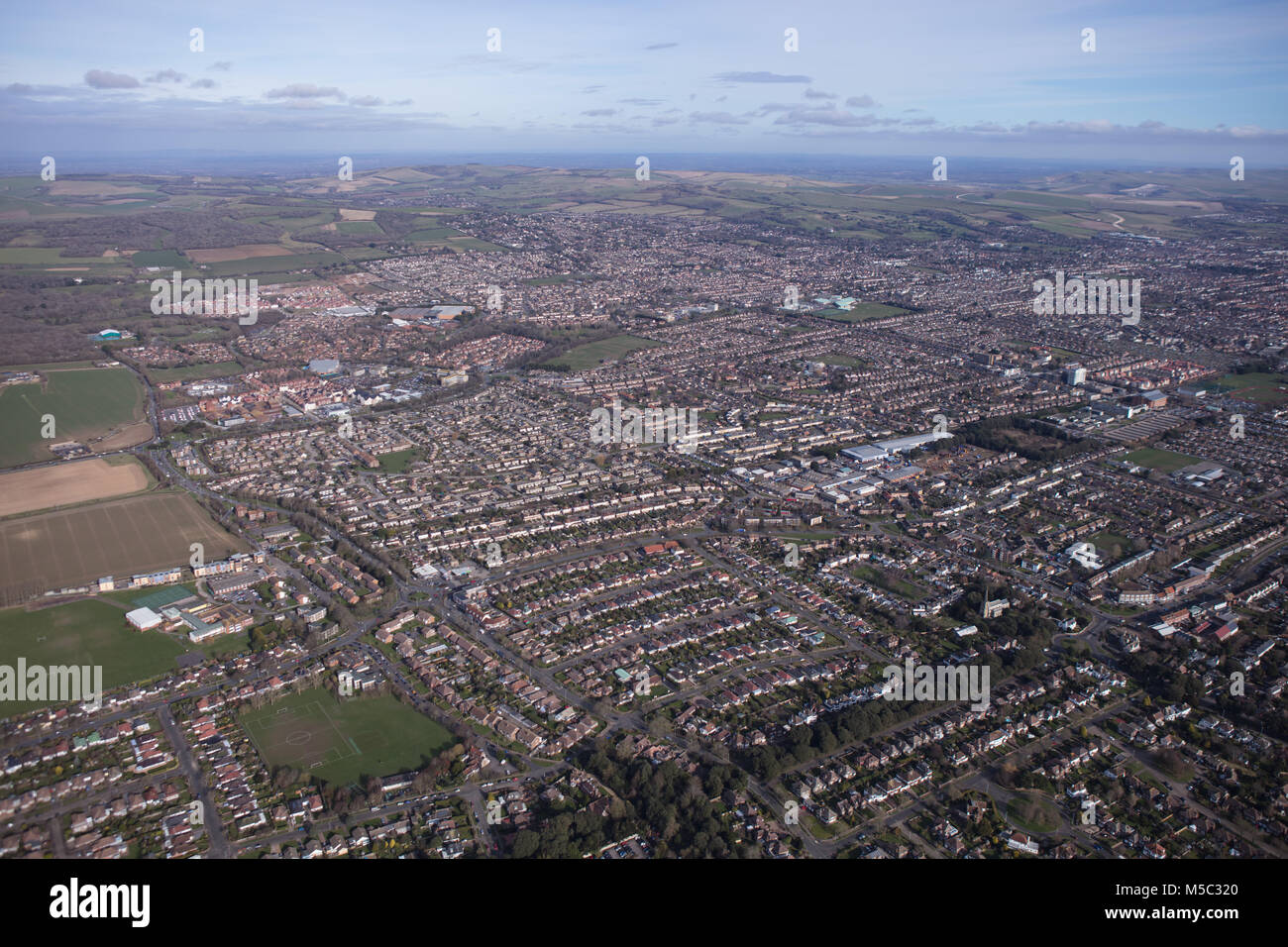 Aerial view seaside town uk hi-res stock photography and images - Alamy