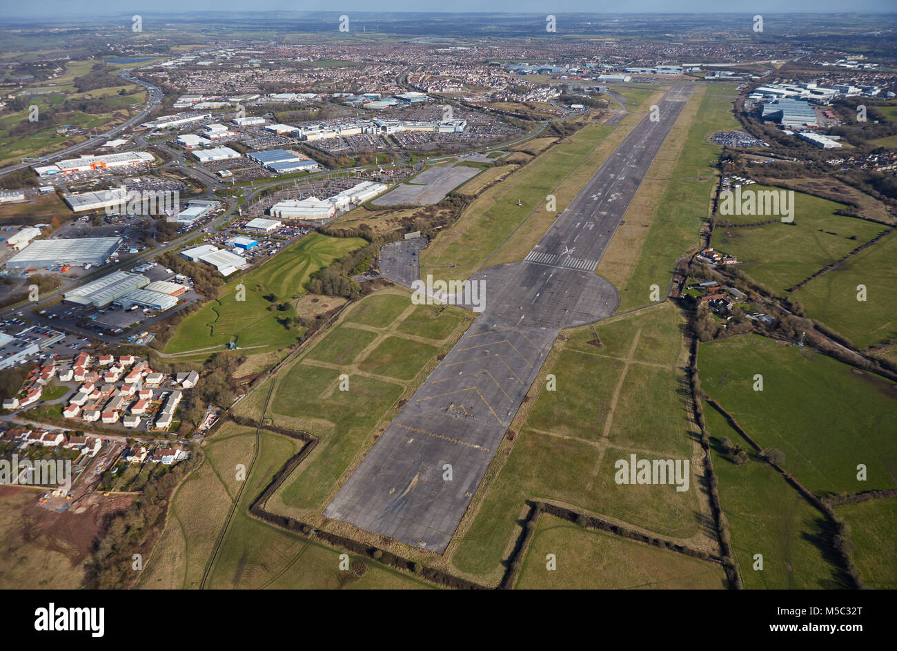An aerial view of the former Filton Airfield, Bristol Stock Photo