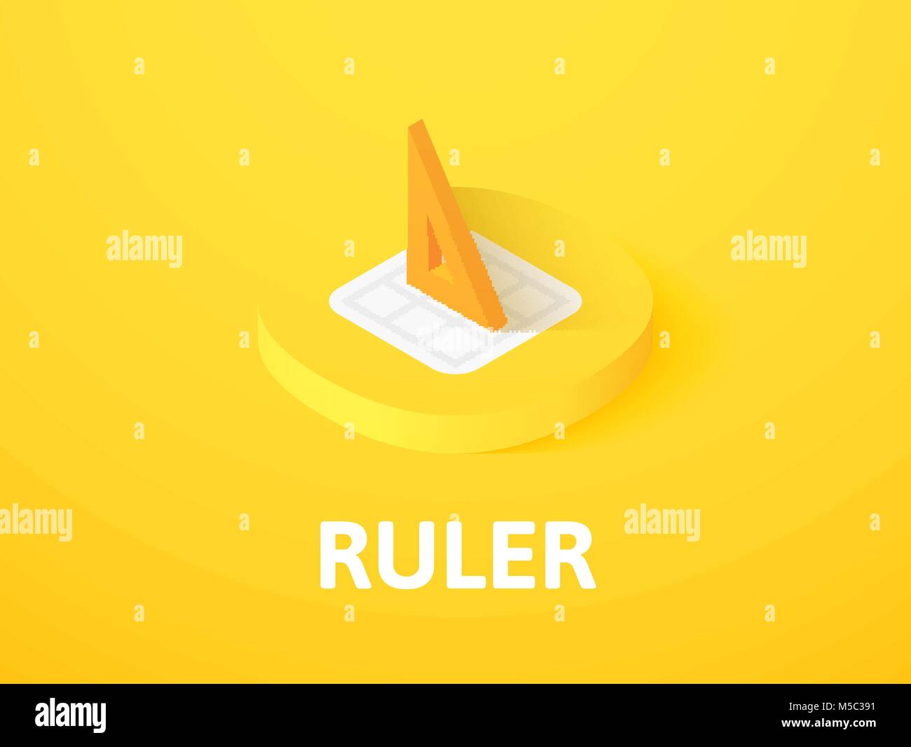 Ruler isometric icon, isolated on color background Stock Vector