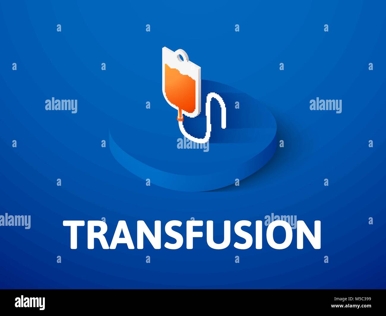 Transfusion isometric icon, isolated on color background Stock Vector