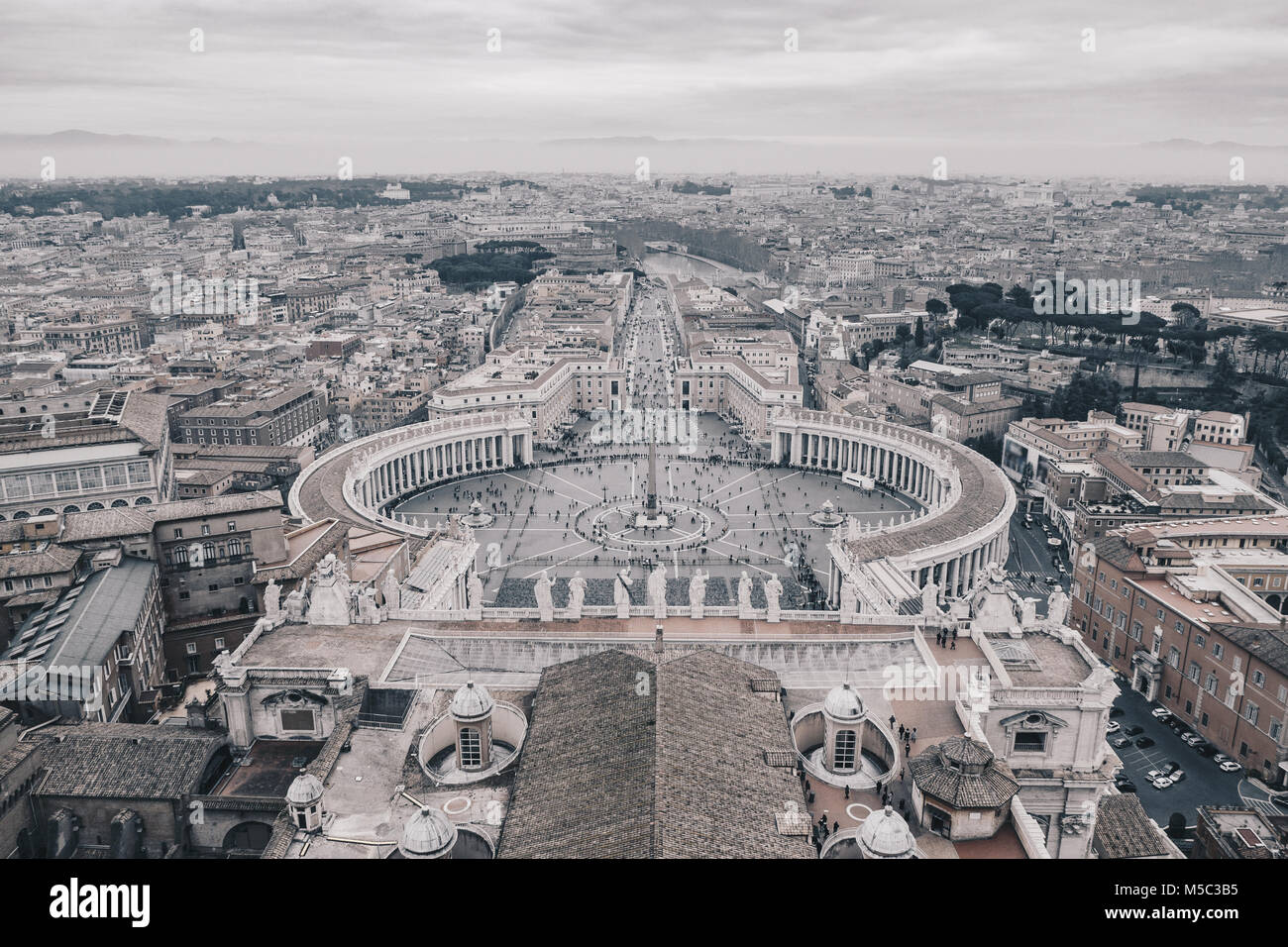 Black and white Rome from above Stock Photo - Alamy