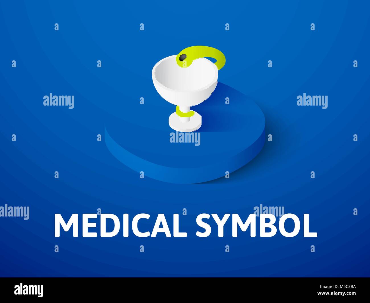 Medical symbol isometric icon, isolated on color background Stock Vector