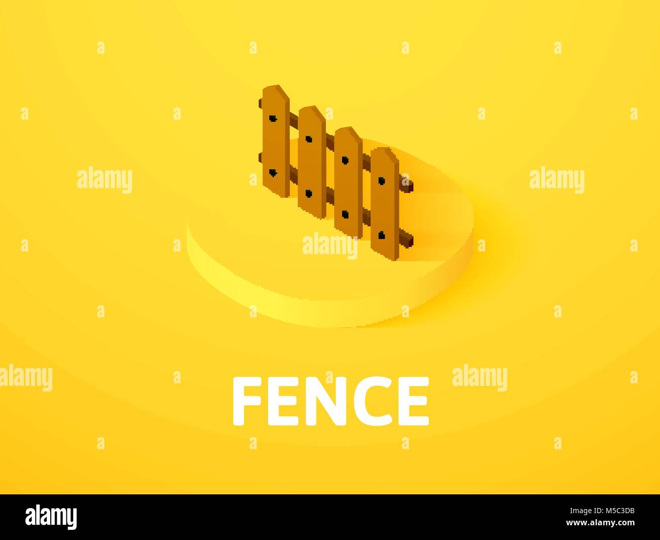 Fence isometric icon, isolated on color background Stock Vector