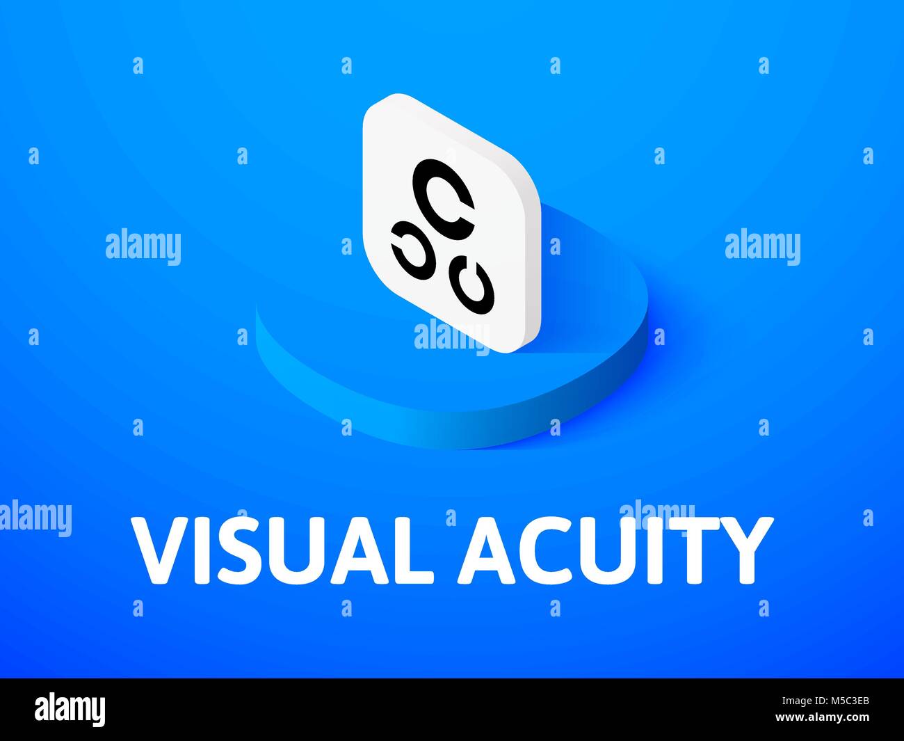 Visual acuity isometric icon, isolated on color background Stock Vector