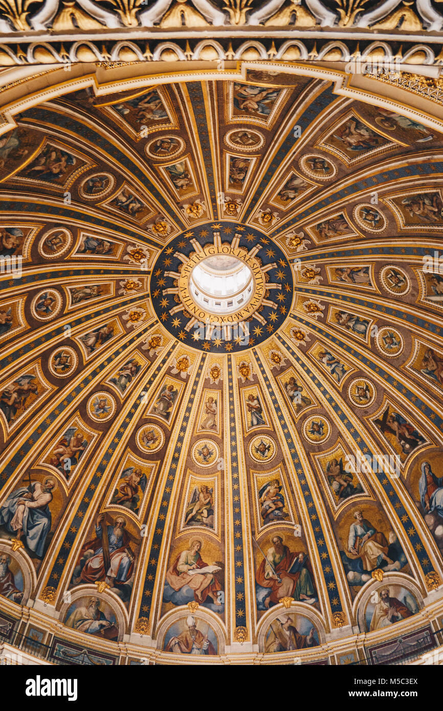 The dome of St. Peter's Basilica Cathedral in Rome, Vatican Stock Photo