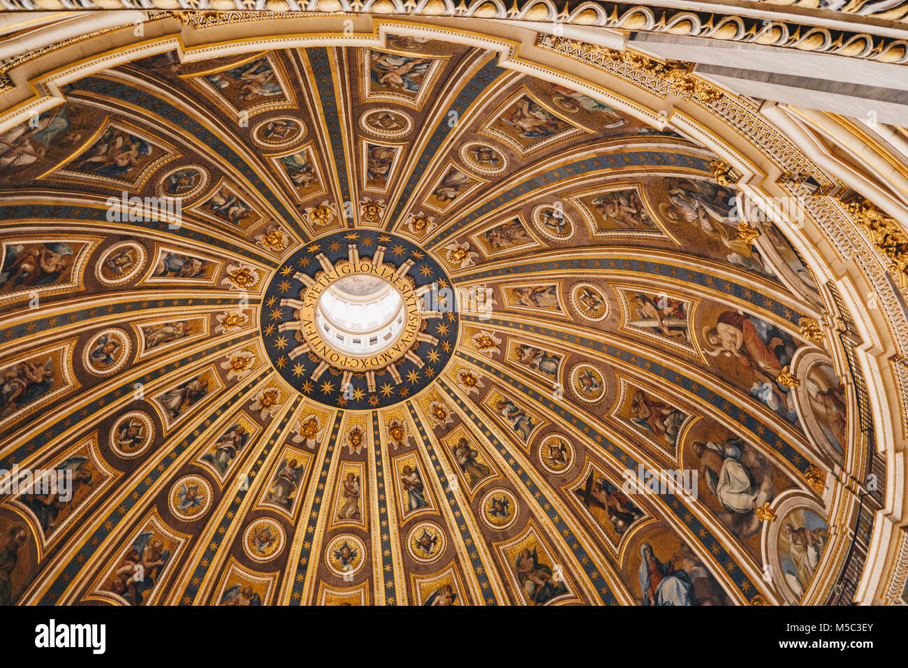 The dome of St. Peter's Basilica Cathedral in Rome, Vatican Stock Photo