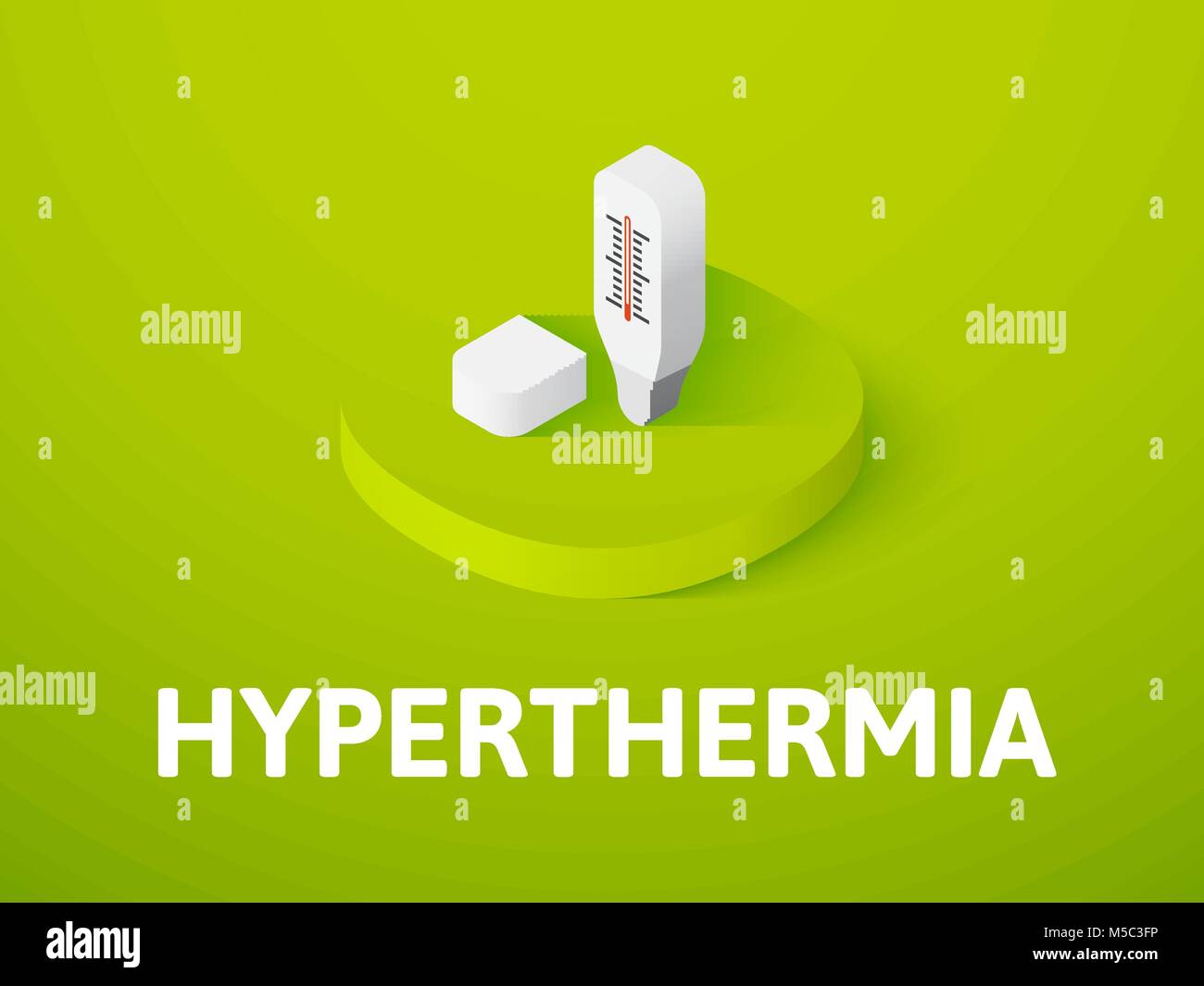 Hyperthermia isometric icon, isolated on color background Stock Vector