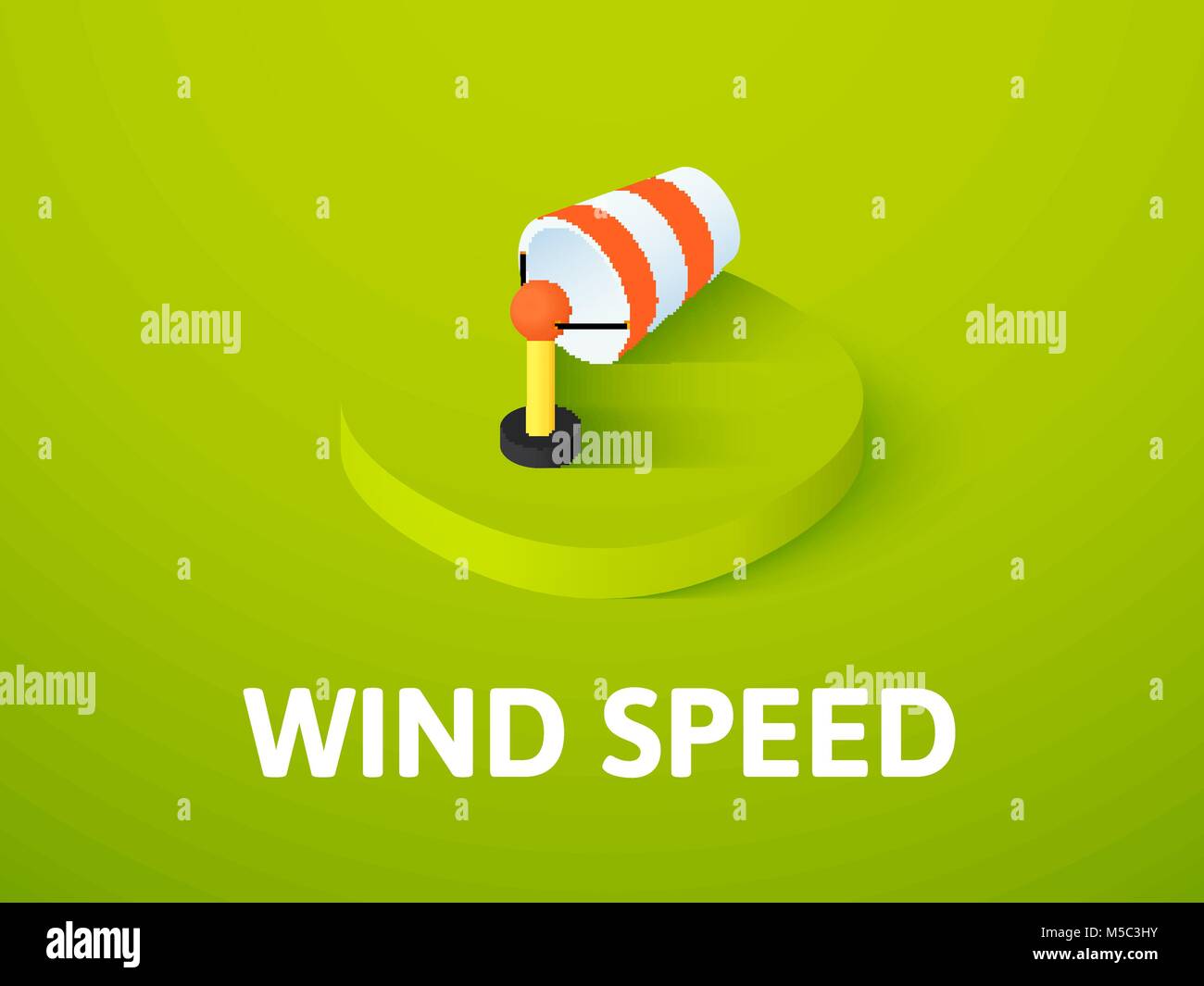 Wind speed isometric icon, isolated on color background Stock Vector