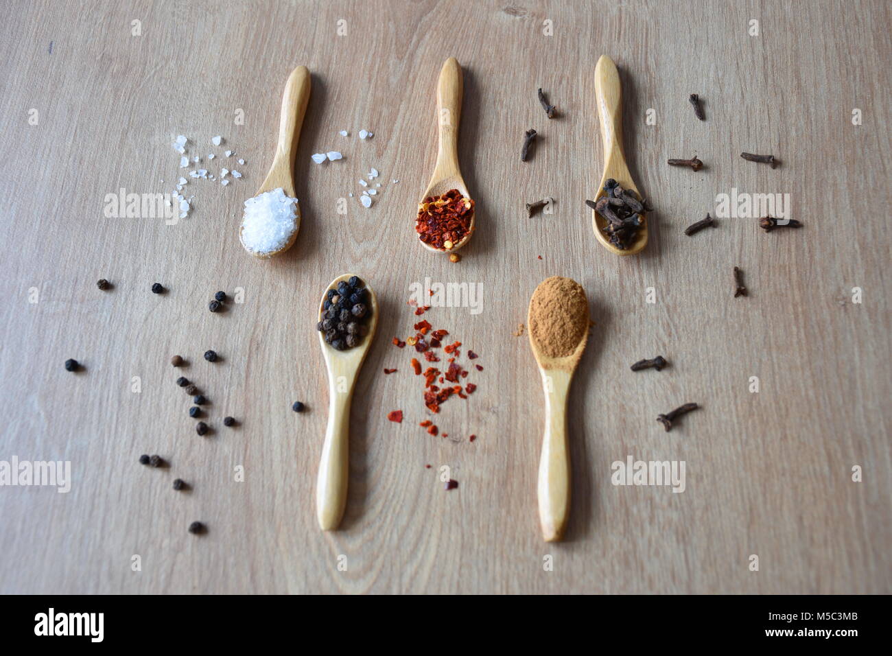 High angle view of the spices Stock Photo