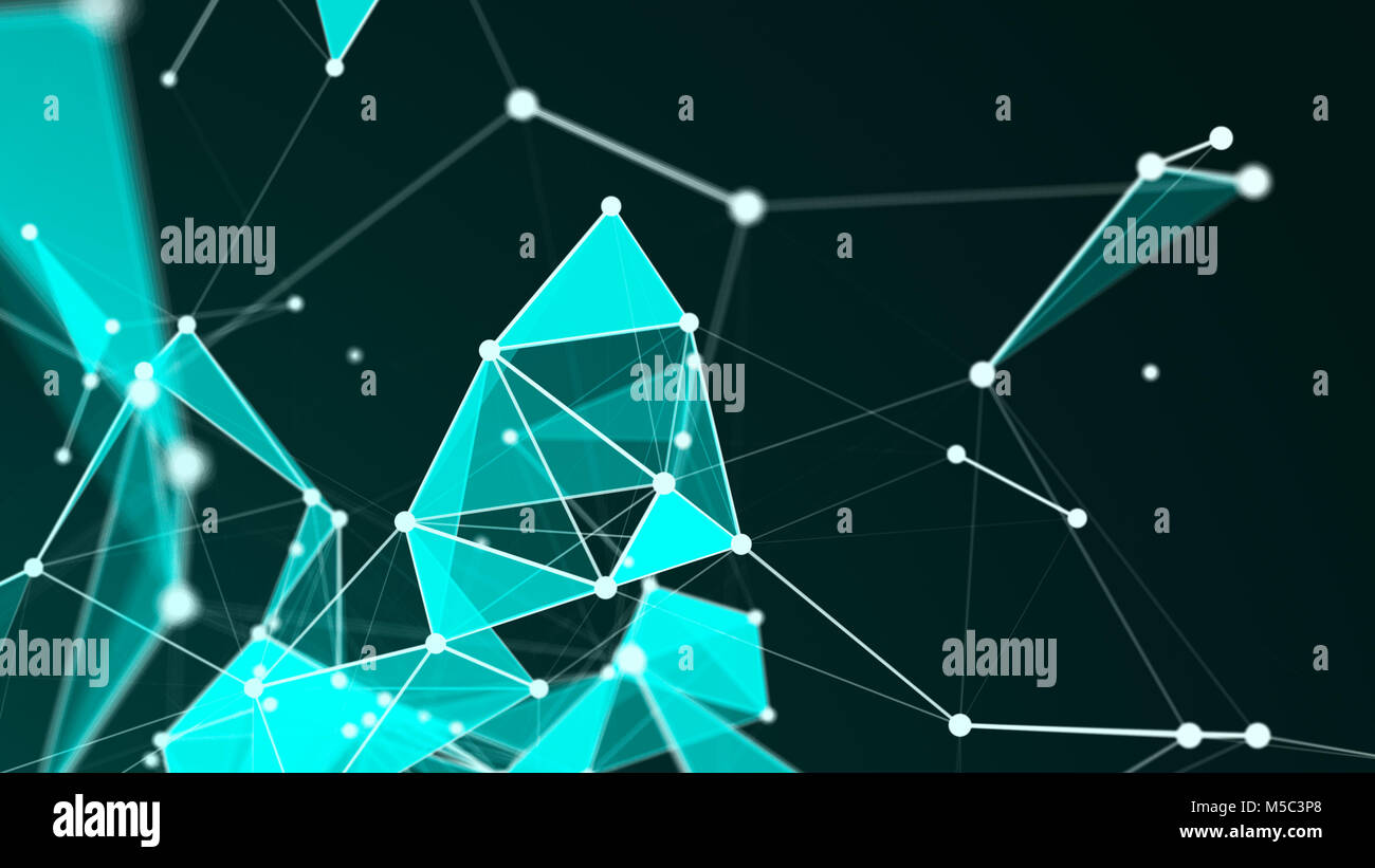 Abstract Polygonal Space Background with Connecting Dots and Lines ...