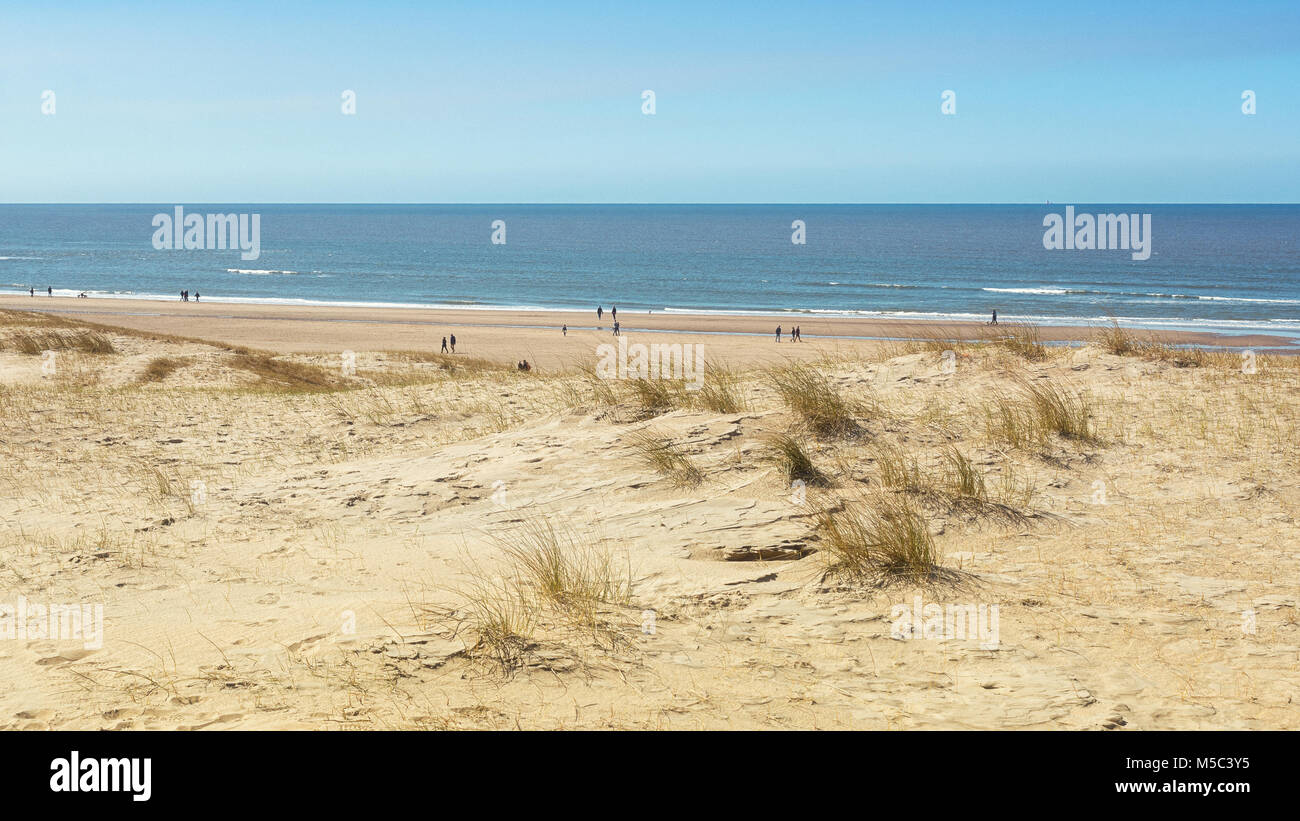 The North Sea beach between Ijmuiden and Bloemendaal in the Netherlands Stock Photo
