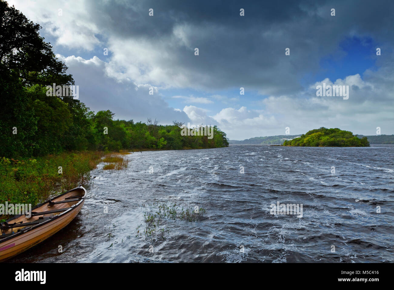 The Isle of Inishfree...'I will arise and go now, and go to Innisfree' Immortalised in the Poem by W.B. Yeats, Lough Gill, County Sligo, Ireland Stock Photo