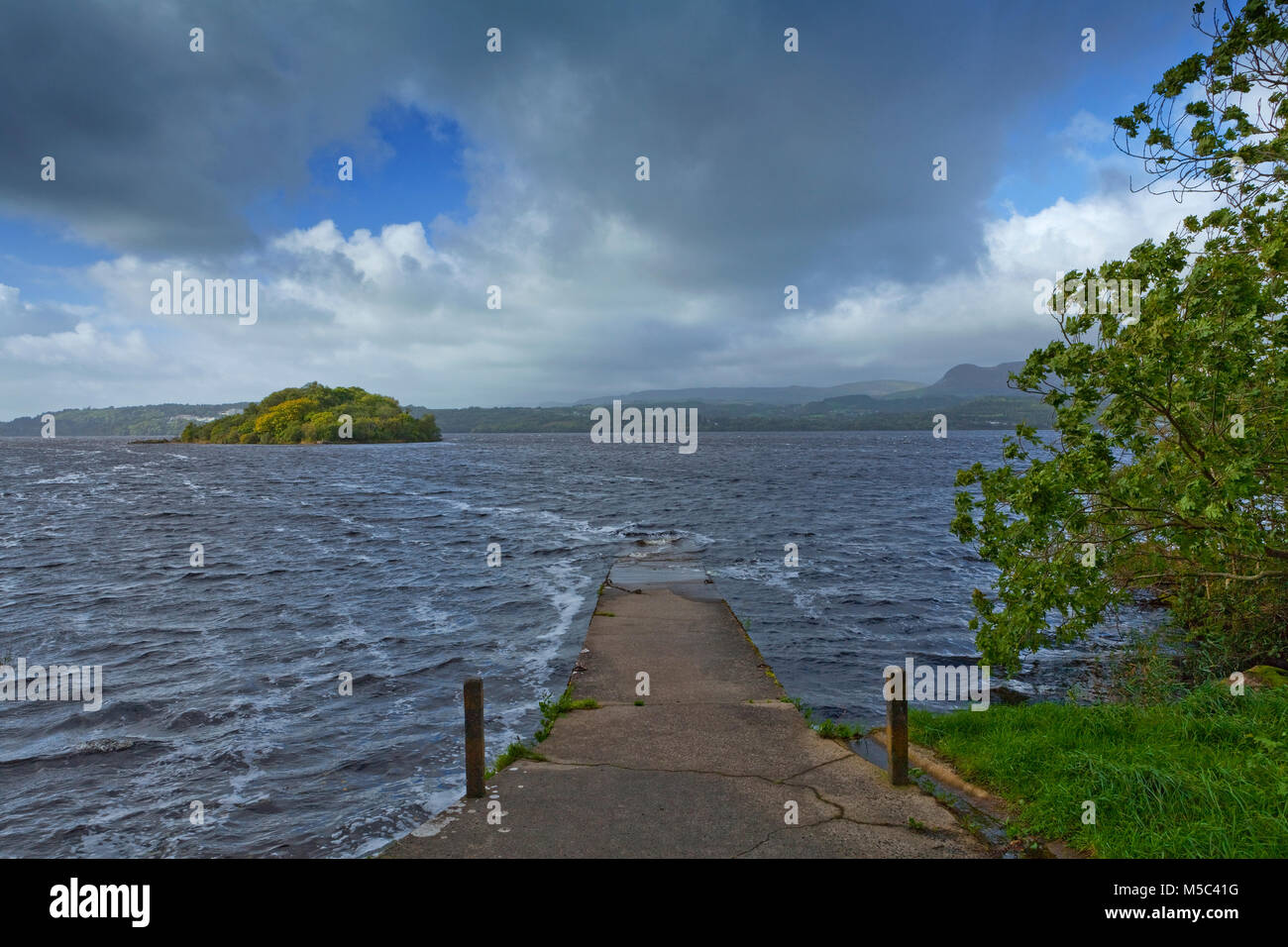 The Isle of Inishfree...'I will arise and go now, and go to Innisfree' Immortalised in the Poem by W.B. Yeats, Lough Gill, County Sligo, Ireland Stock Photo