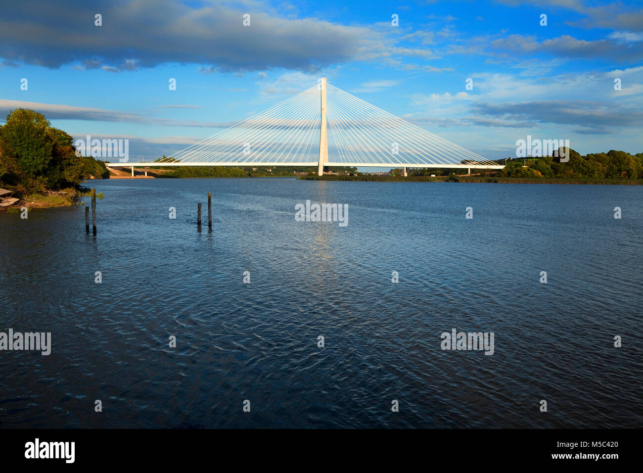 (New) Waterford Suir Bridge, The Longest Cable Stayed Bridge in Ireland, County Waterford, Ireland Stock Photo