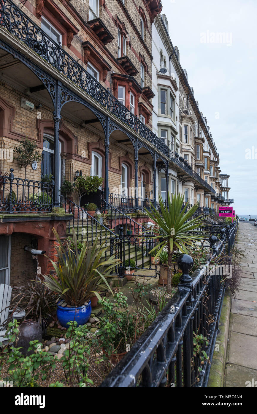 Victorian terraced houses in Saltburn by the Sea,England,UK Stock Photo