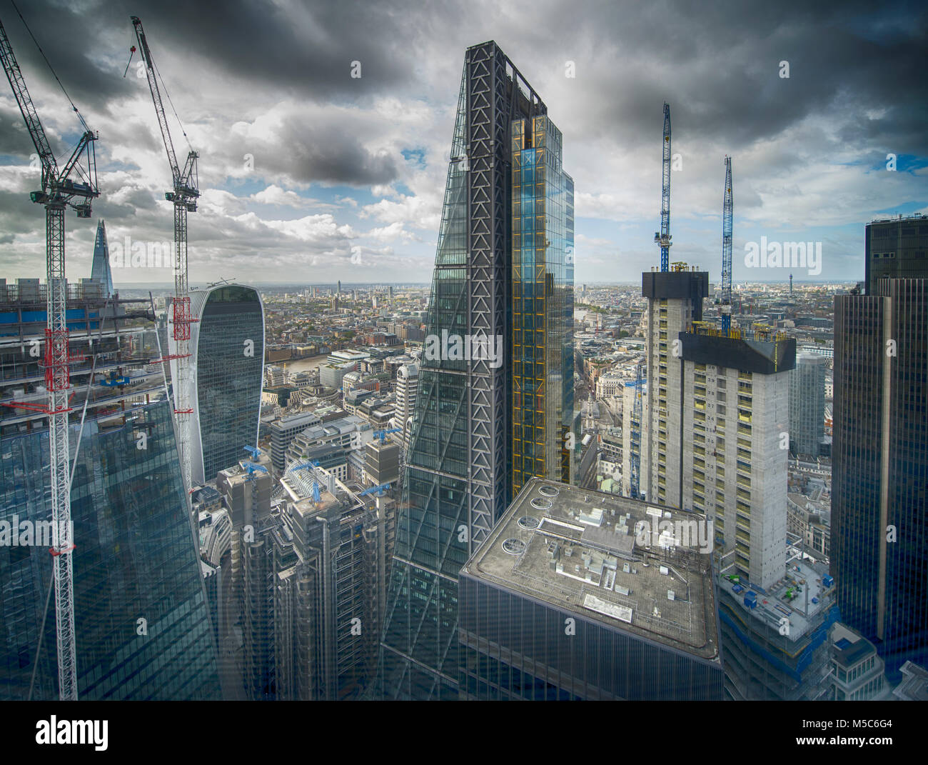 UK Weather: City of London high rise office buildings under cloudy ...