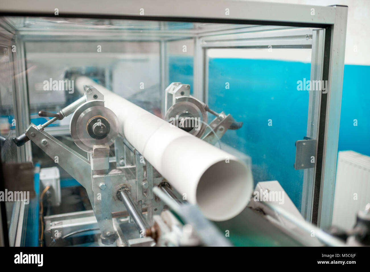 Machine making paper tube packaging Stock Photo Alamy