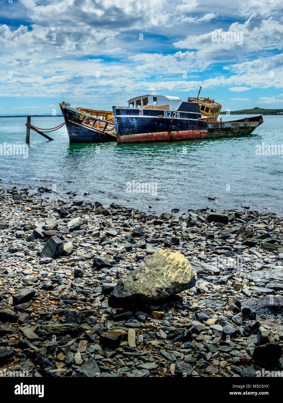 Ship's Graveyard, Greenpoint, Invercargill, New Zealand Stock Photo