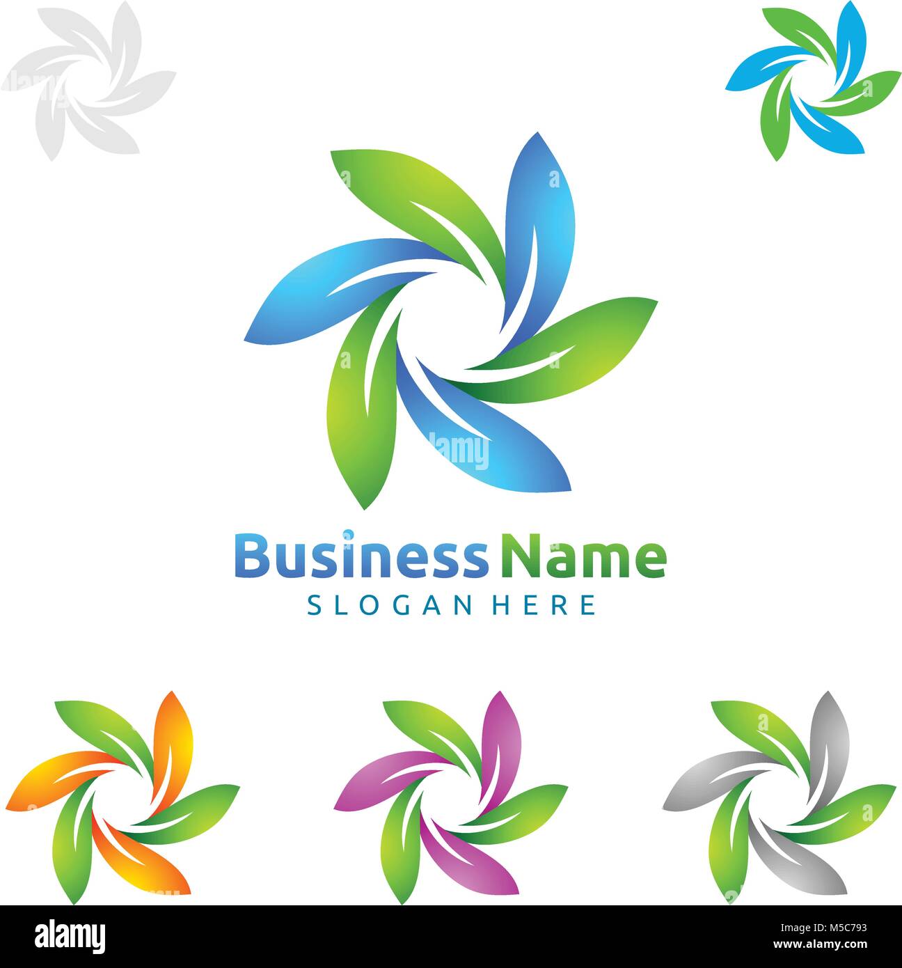 Natural Green Tree Logo with Ecology Leaf Template Stock Vector Image ...