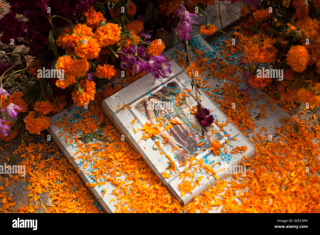 Decorated Graves On Janitzio Island During Dia De Los Muertos Day