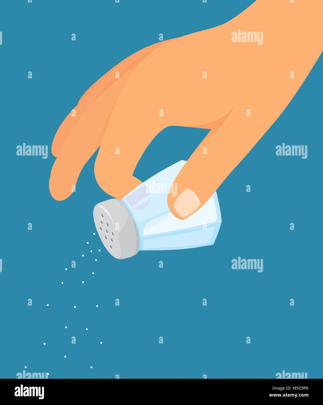 Cartoon illustration of hand using salt shaker Stock Vector Image & Art