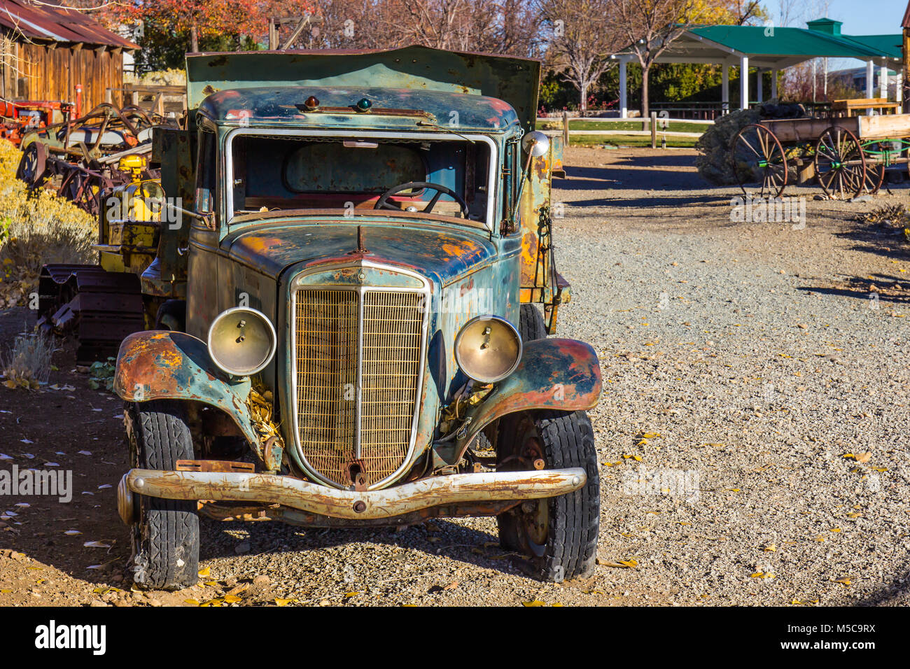 Vintage Rusty Dump Truck With Fenders Stock Photo Alamy