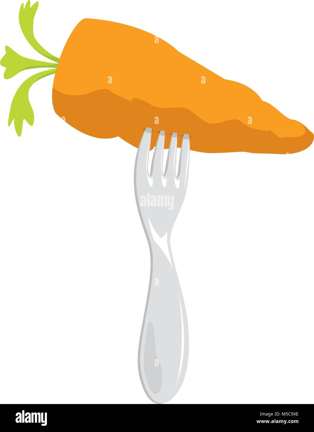 Cartoon illustration of fork stabbing healthy food Stock Vector Image & Art  - Alamy