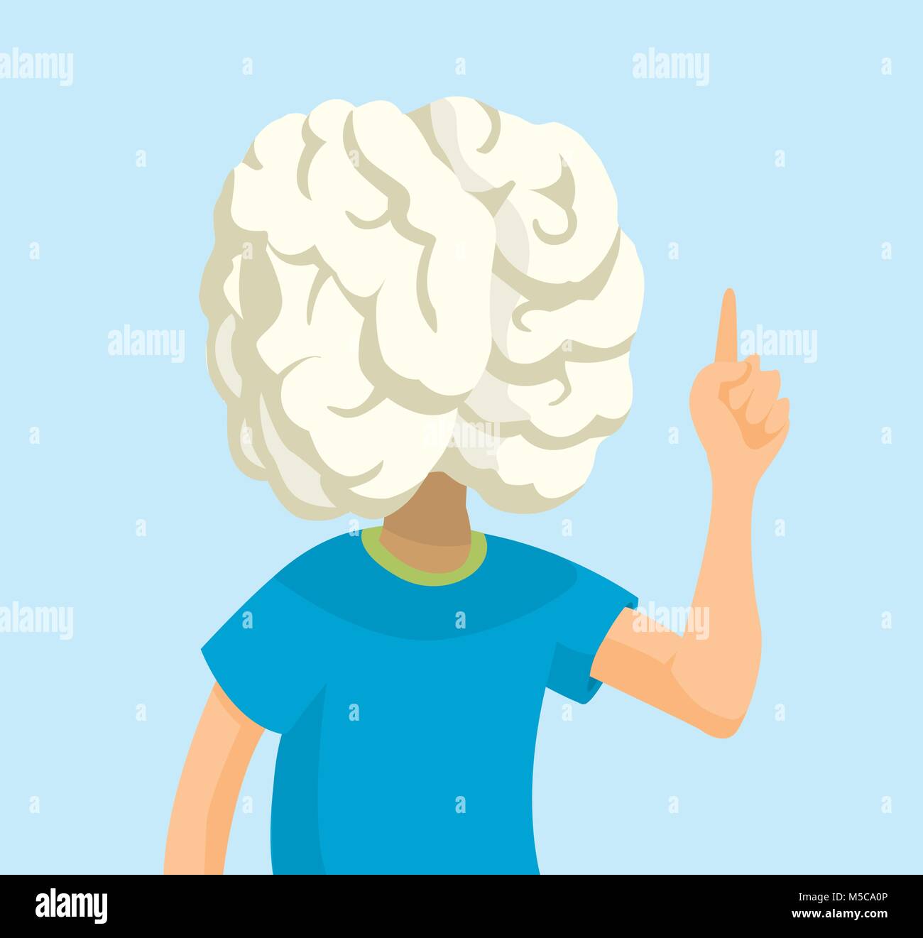 Cartoon illustration of brainy man showing off intelligence Stock Vector