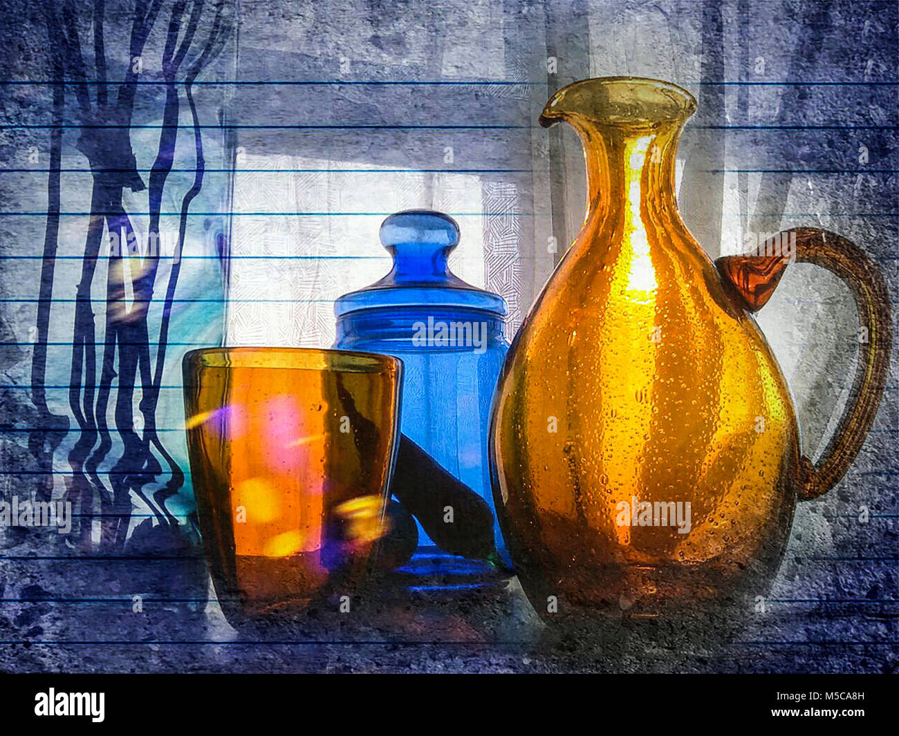 Colorful decorative glass vessels Stock Photo Alamy