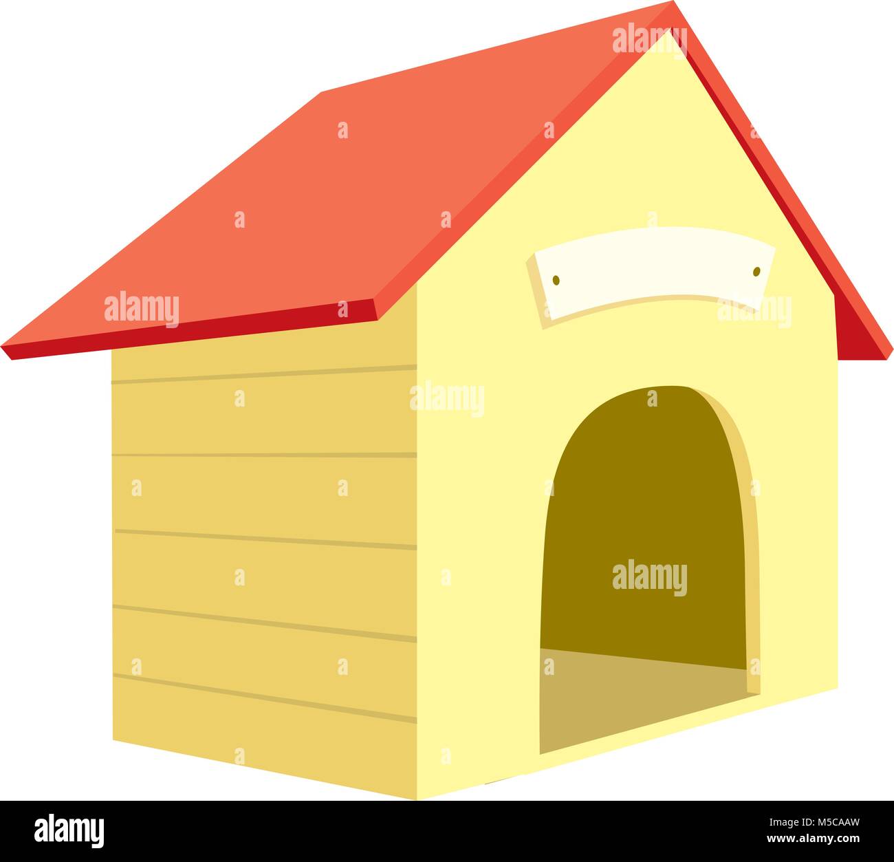 Cartoon illustration of empty dog house or kennel Stock Vector