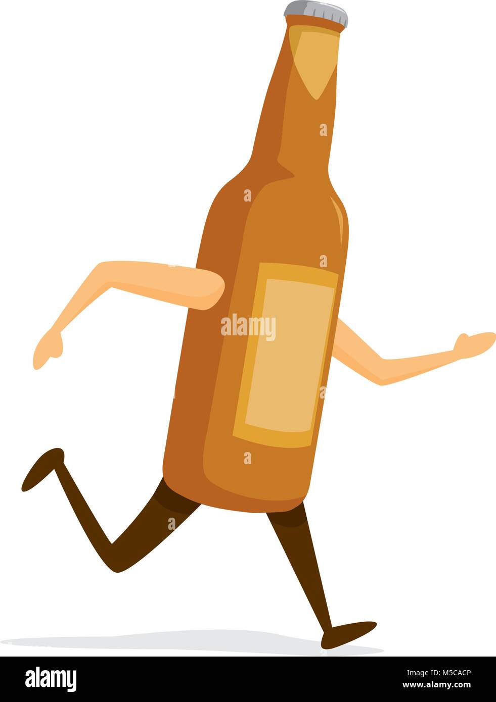 Cartoon illustration of beer bottle on the run Stock Vector Image & Art -  Alamy