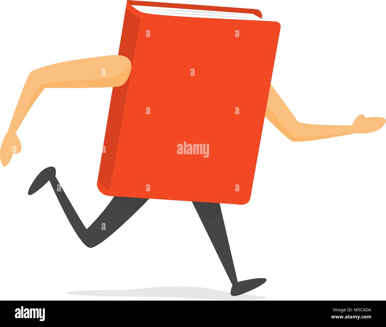 Cartoon illustration of red book running or in a hurry Stock Vector