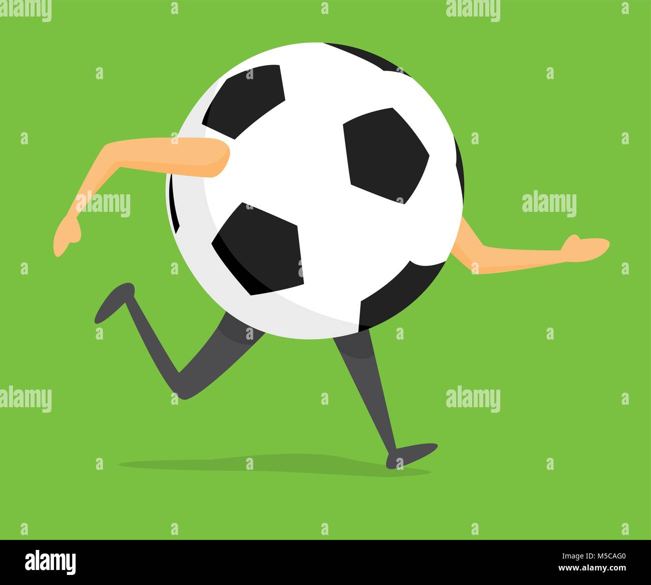 Cartoon illustration of soccer ball on the run Stock Vector Image & Art ...