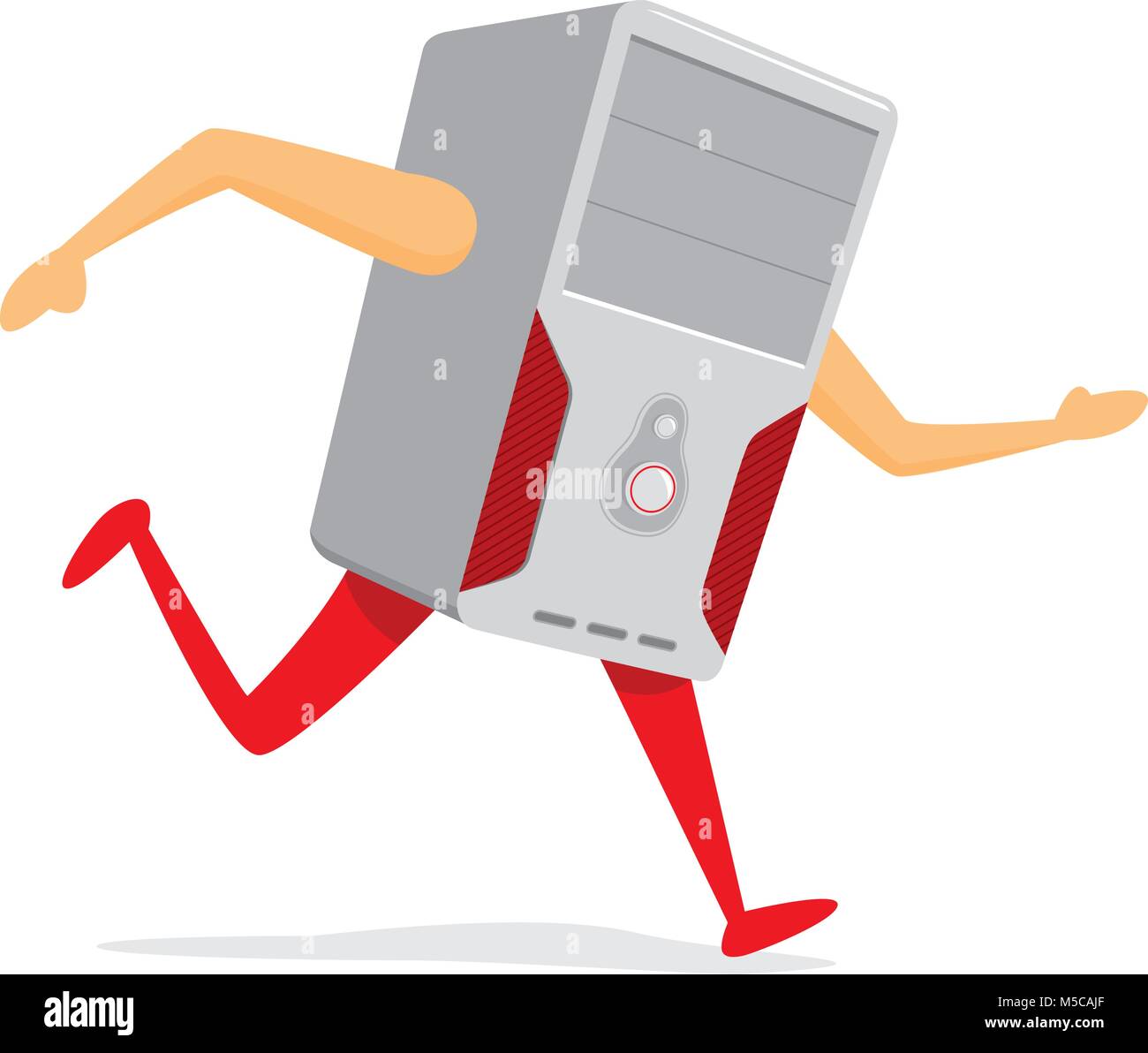 Cartoon illustration of funny pc running or escaping Stock Vector Image ...