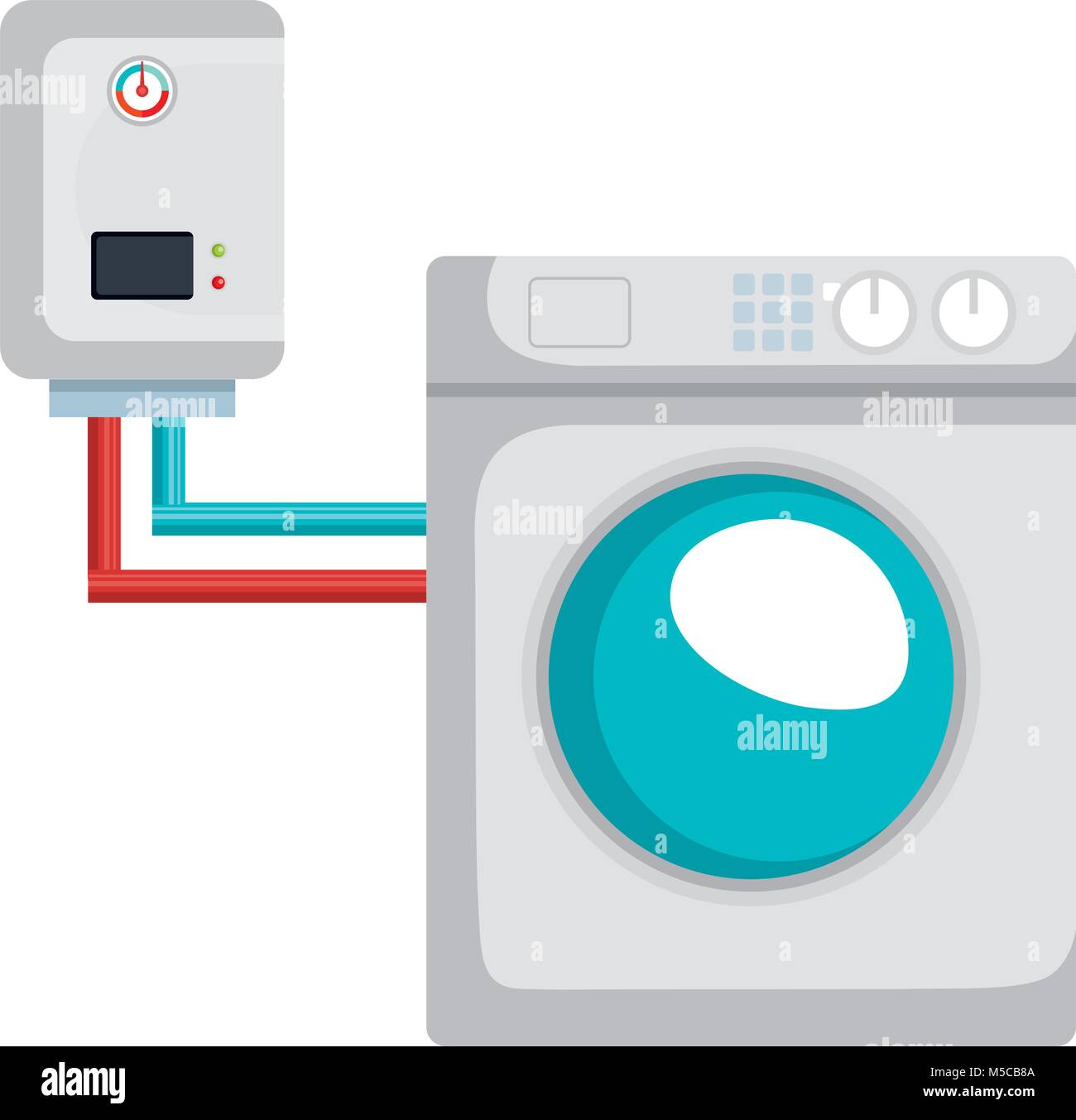 washer machine appliance with water heater Stock Vector Image & Art Alamy