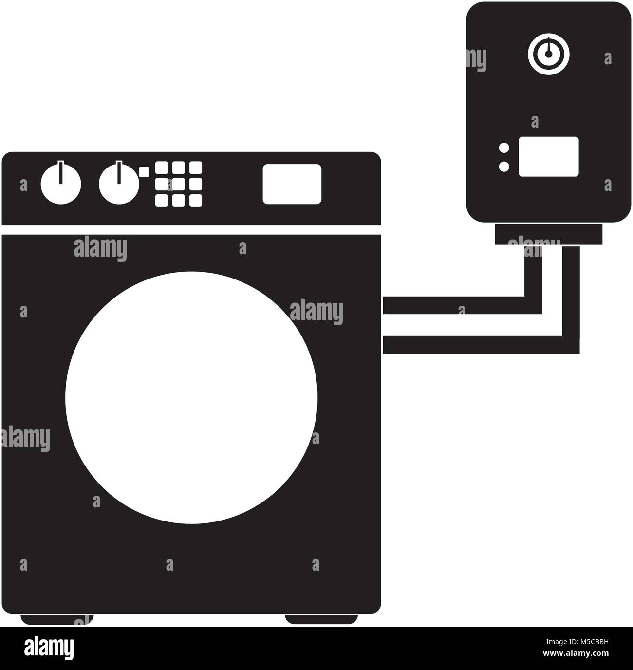 washer machine appliance with water heater Stock Vector Image & Art Alamy