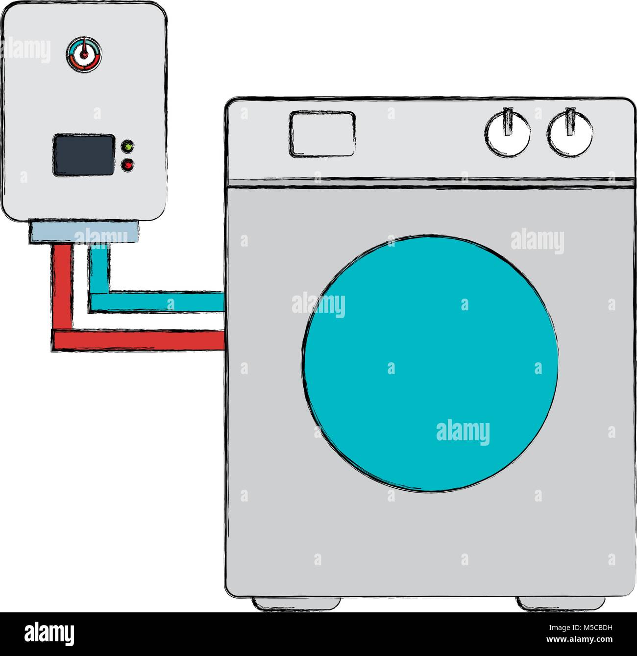 washer machine appliance with water heater Stock Vector Image & Art Alamy
