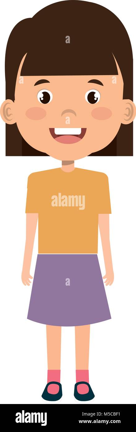 cute and little girl Stock Vector Image & Art - Alamy