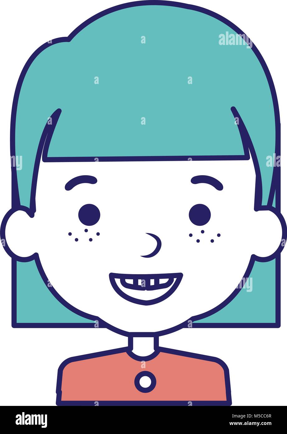 cute and little girl Stock Vector Image & Art - Alamy