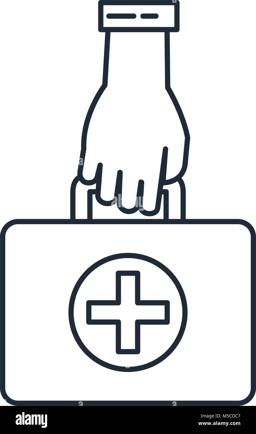hand with medical kit isolated icon Stock Vector Image & Art - Alamy