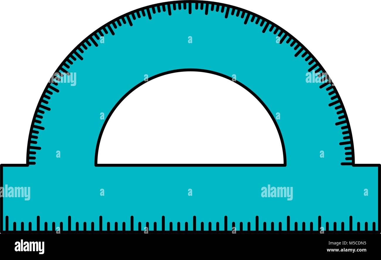 protractor rule school supply icon Stock Vector Image & Art - Alamy