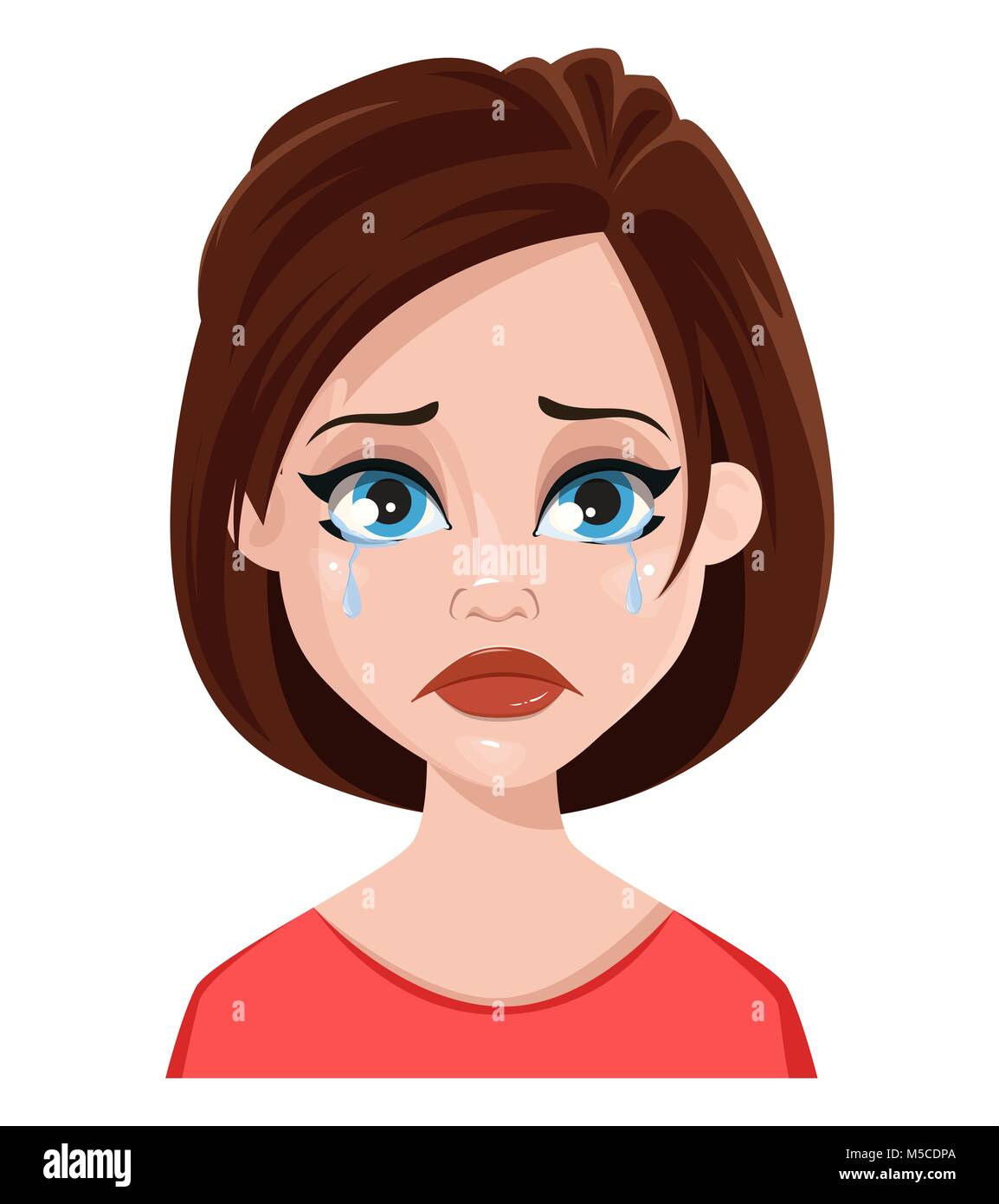 Sad Woman Crying Cartoon